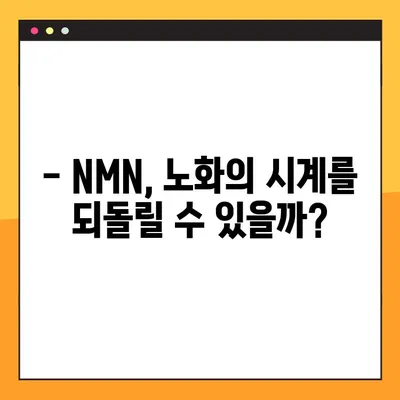 NMN 노화 방지 효과, 복용법 완벽 가이드 | NMN 효능, 부작용, 복용 시 주의 사항