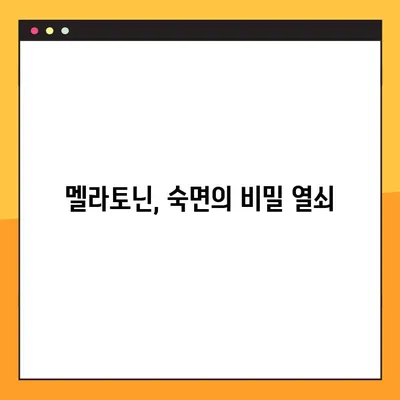 멜라토닌 복용 가이드| 효과적인 수면 개선을 위한 완벽한 방법 | 멜라토닌, 수면장애, 불면증, 생체리듬, 건강 팁