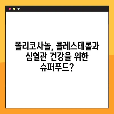 폴리코사놀| 지구상의 슈퍼푸드? 효능, 부작용, 최적의 복용법 완벽 가이드 | 건강, 콜레스테롤, 심혈관, 면역