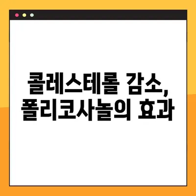 폴리코사놀의 모든 것| 효능, 부작용, 복용법 완벽 가이드 | 건강, 콜레스테롤, 심혈관 건강
