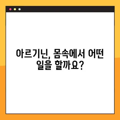 아르기닌| 효능, 부작용, 복용법 완벽 가이드 | 건강, 영양, 아미노산, 운동