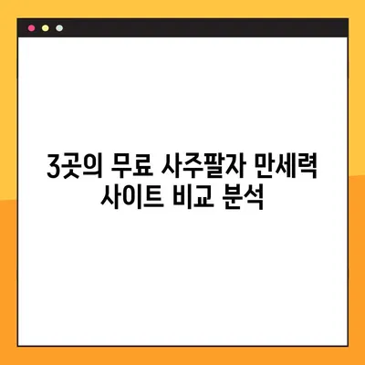 무료 사주팔자 만세력 사이트 3곳 추천 | 2023년 최신 정보, 정확한 운세 확인