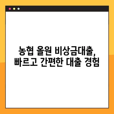 농협 올원 비상금대출, 모바일로 5분 만에 신청 완료! 후기 | 비상금대출, 농협, 올원, 모바일 신청, 후기