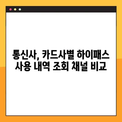 하이패스 사용내역 조회| 선불/후불 카드별 상세 가이드 | 통신사, 카드사, 홈페이지, 앱, 방법 비교