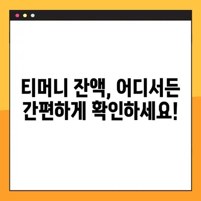 티머니 잔액조회, 이렇게 쉽게! | 교통카드 잔액 조회 방법 총정리