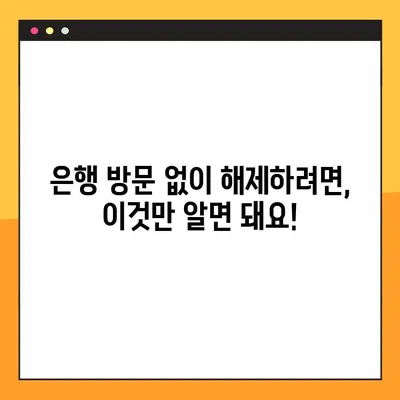 국민은행 한도제한계좌 해제, 비대면 & 대면 방법 총정리 | 해제 절차, 필요 서류, 주의 사항
