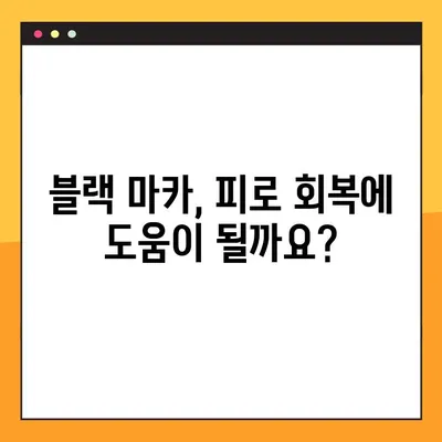 블랙 마카의 효능, 부작용, 복용법 총정리 | 남성 건강, 스태미너, 피로 회복, 부스터