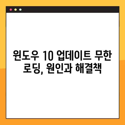 윈도우 업데이트 무한 로딩 오류 해결| 윈도우 10 문제 해결 가이드 | 업데이트 오류,  Windows 10,  무한 로딩, 해결 방법