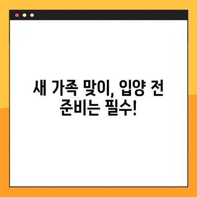 유기견 무료 분양 사이트, 입양 절차 완벽 가이드 | 유기견 입양, 입양 준비, 입양 후 관리