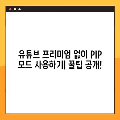 아이폰 유튜브 PIP 모드 설정 완벽 가이드| 오류 해결 & 100% 성공 | 팁, 설정, 문제 해결