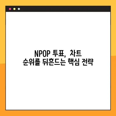 NPOP 투표, 내 가수 차트 1위로 만들기| 단계별 완벽 가이드 | NPOP, 팬덤, 투표 방법, 차트 순위