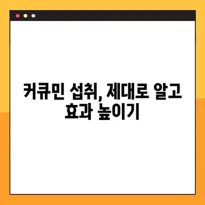 커큐민의 모든 것| 효능, 부작용, 복용법 완벽 가이드 | 건강, 염증, 항산화, 섭취 방법