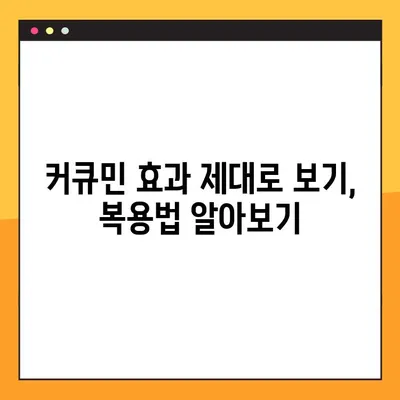 커큐민의 모든 것| 효능, 부작용, 복용법, 주의 사항까지 꼼꼼히 알아보기 | 건강, 영양, 섭취, 부작용, 커큐민 효능