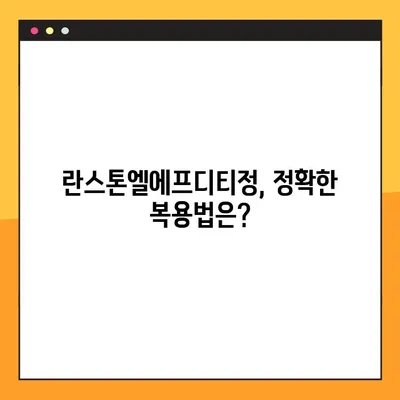 란스톤엘에프디티정 완벽 가이드| 효능, 부작용, 복용법, 주의사항 총정리 | 약물 정보, 건강 관리, 처방약