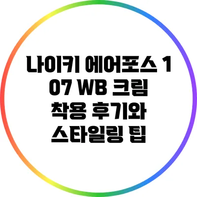 나이키 에어포스 1 07 WB 크림 착용 후기와 스타일링 팁