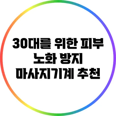 30대를 위한 피부 노화 방지 마사지기계 추천