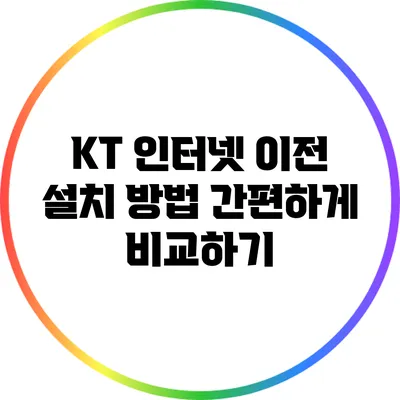 KT 인터넷 이전 설치 방법 간편하게 비교하기