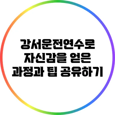 강서운전연수로 자신감을 얻은 과정과 팁 공유하기