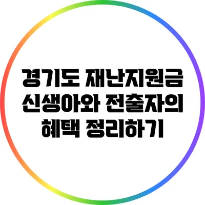 경기도 재난지원금: 신생아와 전출자의 혜택 정리하기