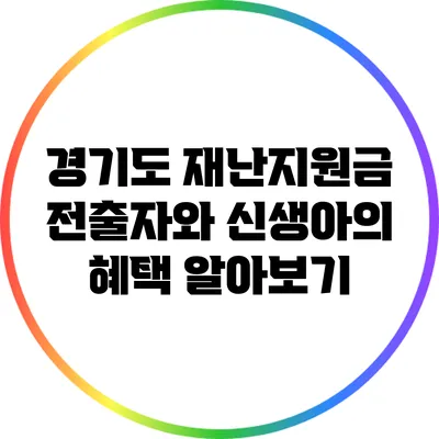 경기도 재난지원금: 전출자와 신생아의 혜택 알아보기