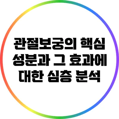 관절보궁의 핵심 성분과 그 효과에 대한 심층 분석