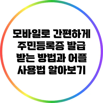 모바일로 간편하게 주민등록증 발급 받는 방법과 어플 사용법 알아보기