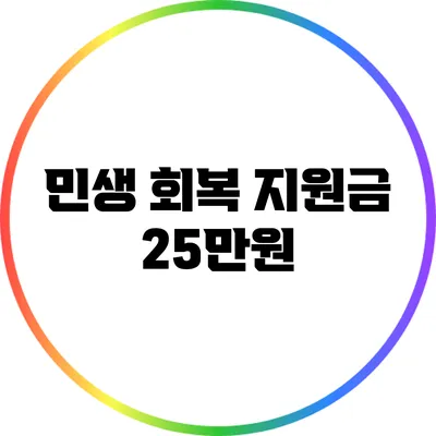 민생 회복 지원금 25만원