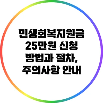 민생회복지원금 25만원 신청 방법과 절차, 주의사항 안내