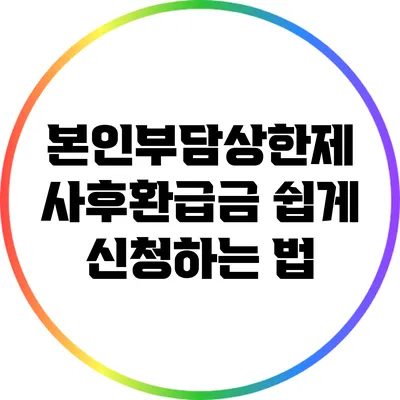 본인부담상한제 사후환급금 쉽게 신청하는 법