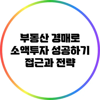 부동산 경매로 소액투자 성공하기: 접근과 전략