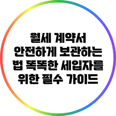 월세 계약서 안전하게 보관하는 법: 똑똑한 세입자를 위한 필수 가이드