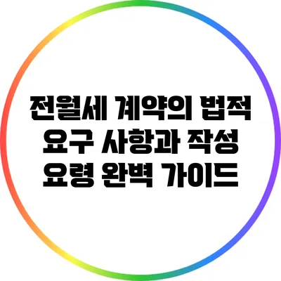 전월세 계약의 법적 요구 사항과 작성 요령 완벽 가이드