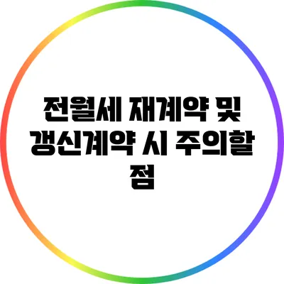전월세 재계약 및 갱신계약 시 주의할 점
