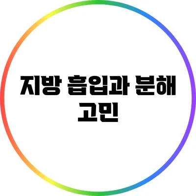 지방 흡입과 분해 고민