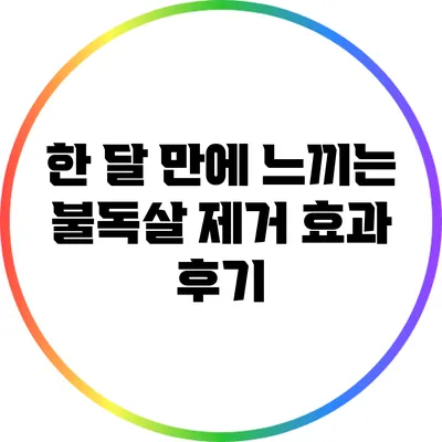 한 달 만에 느끼는 불독살 제거 효과 후기