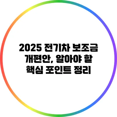 2025 전기차 보조금 개편안, 알아야 할 핵심 포인트 정리