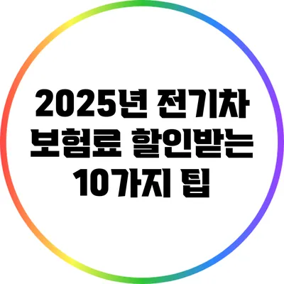 2025년 전기차 보험료 할인받는 10가지 팁