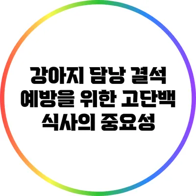 강아지 담낭 결석 예방을 위한 고단백 식사의 중요성