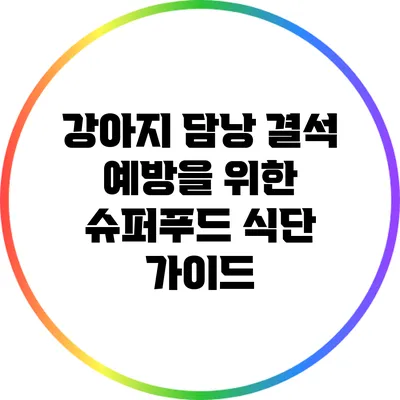 강아지 담낭 결석 예방을 위한 슈퍼푸드 식단 가이드