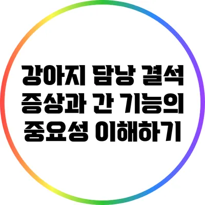 강아지 담낭 결석: 증상과 간 기능의 중요성 이해하기