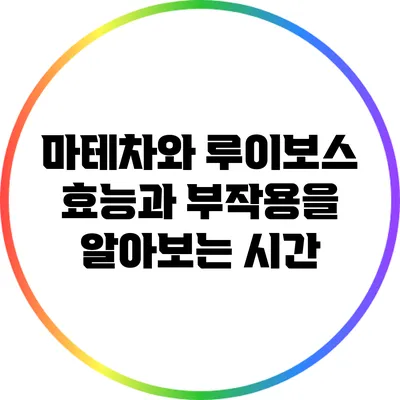 마테차와 루이보스: 효능과 부작용을 알아보는 시간