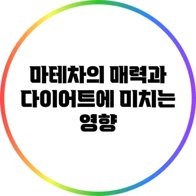 마테차의 매력과 다이어트에 미치는 영향