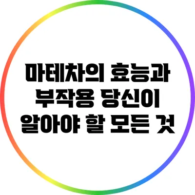 마테차의 효능과 부작용: 당신이 알아야 할 모든 것