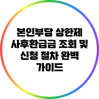 본인부담 상한제 사후환급금 조회 및 신청 절차 완벽 가이드