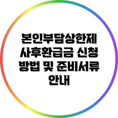 본인부담상한제 사후환급금 신청 방법 및 준비서류 안내