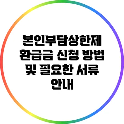 본인부담상한제 환급금 신청 방법 및 필요한 서류 안내