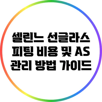 셀린느 선글라스 피팅 비용 및 A/S 관리 방법 가이드