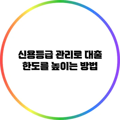 신용등급 관리로 대출 한도를 높이는 방법
