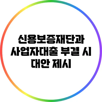 신용보증재단과 사업자대출 부결 시 대안 제시