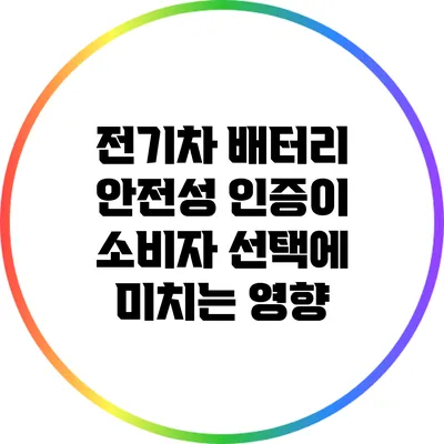 전기차 배터리 안전성 인증이 소비자 선택에 미치는 영향